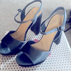 Blue velvet platforms